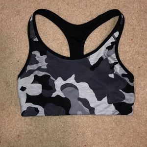 Grey camo sports bra